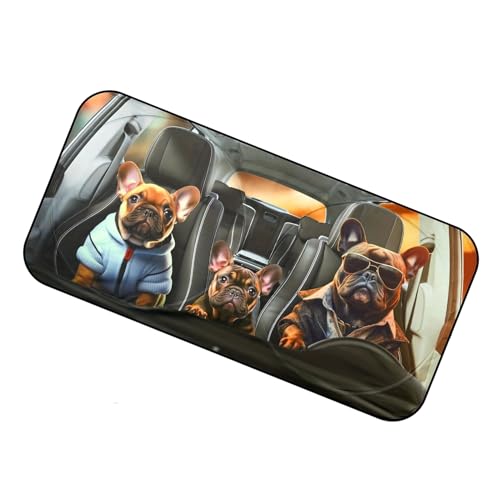 Pare-brise protection solaire et isolation thermique avec ce pare-soleil ventouse motif de chien