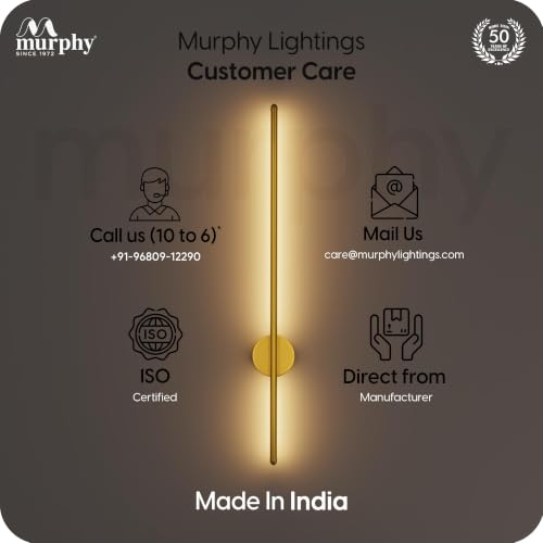 Image of Murphy LED Wall Highlighter - Modern Aluminum Sconce, 3-in-1 Colour Changing -Wall Light, Sleek Golden Finish - Easy Install, 2-Year Warranty-Pack of 2