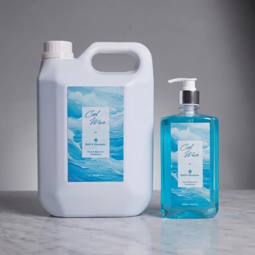 Image of Bath & Blossoms Cool Wave Hand Wash 3 L | Aloe Vera & Glycerin | Enriched with Rice & Cucumber Extract | Hydrating & Gentle Daily Cleanse | Fresh Aquatic Minty Fragrance | Antibacterial formula | Vegan, Cruelty Free & 100% Paraben Free | Luxurious Hand Care