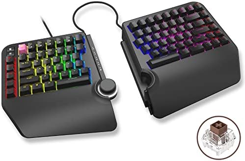 Cloud Nine ErgoTKL Ergonomic Tenkeyless Mechanical Keyboard for PC – Kailh Brown – TKL RGB Backlit Ergo Split Key Board