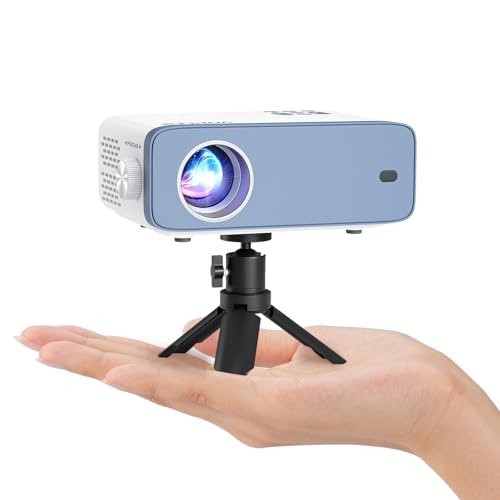 Mini Beamer, VOPLLS 18000L Full HD 1080P Unterstützt, Tragbar Video Projector mit 50% Zoom, Heimkino Beamer für Handy Phone, Tablet/Laptop/PC/TV-Box