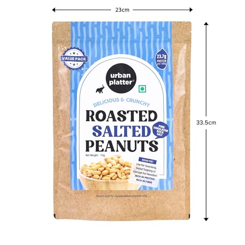 Image of Urban Platter Roasted Salted Peanuts, 1Kg [Grade A Peanuts, Groundnut, Singdana, Skin Removed, Vacuum Packed, Fresh, Product of Bharuch]