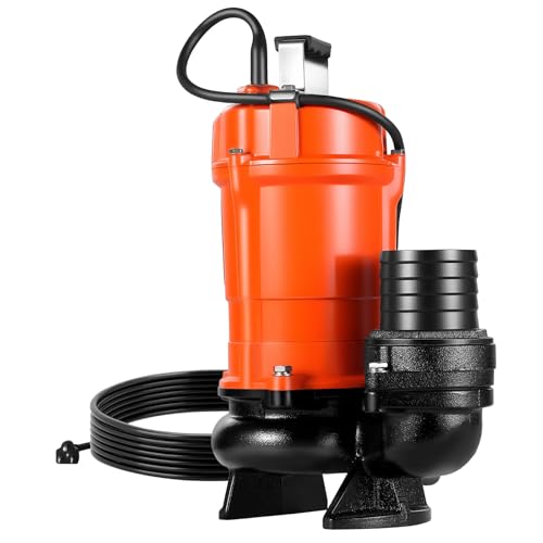 VEVOR 1 HP Submersible Trash Pump 5000 GPH 3" Discharge