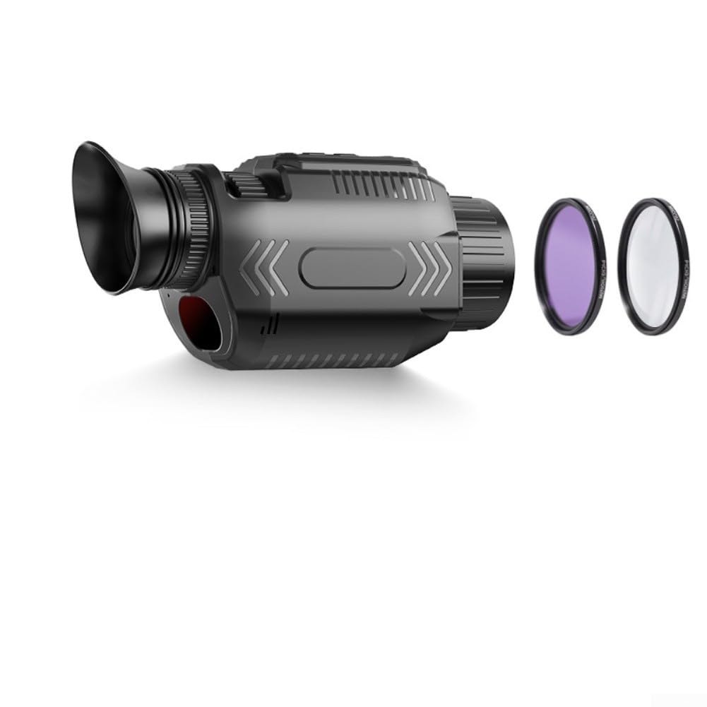 Monoculaire de vision nocturne avec vidéo 4K, zoom numérique 28x, batterie rechargeable USB C d'une durée de 8 heures pour l'extérieur et pour les activités nocturnes (D)
