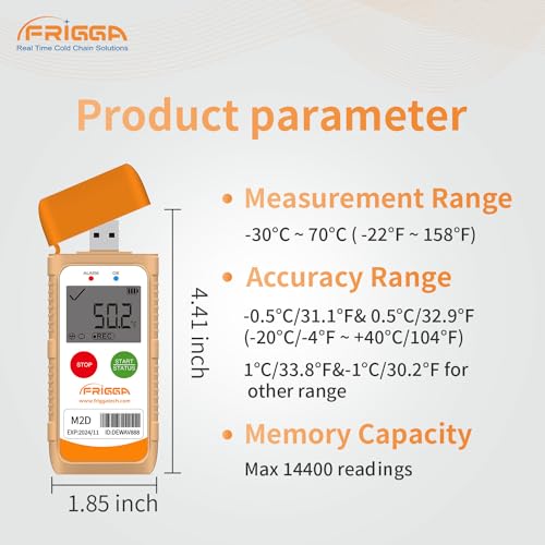Frigga M2D 2 Pack Registrador de Dados de Temperatura Reutilizável Multi-Uso Usb Registrador de Temp