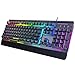 TeckNet Heavy Duty Ergonomic Backlit LED Illuminated Anti-ghosting USB Wired PC Computer Gaming Keyboard with Waterproof Design, 7 Colors, US Layout
