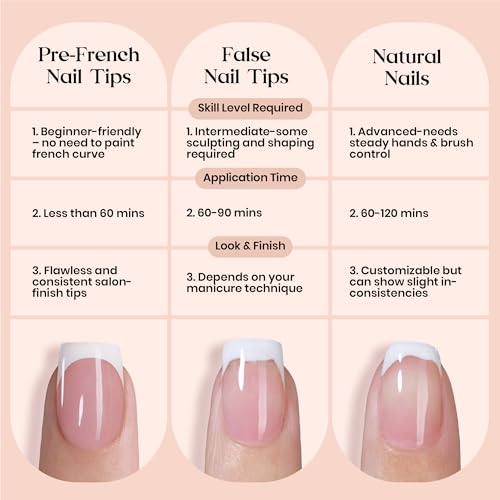 Image of Beetles French Tip Press On Nails - Cocoa Mousse French | 7 Colors Short Almond Press On Nails Brown | 16 Sizes 224 Pcs Natural Salon Quality For Women