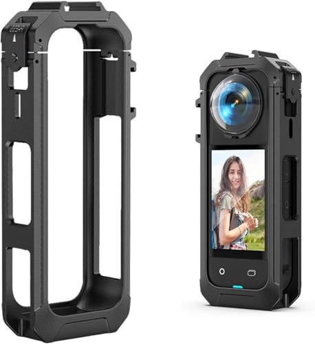 حافظة مغناطيسية لجهاز انستا 360 X5 - اطار مضاد للصدمات من البولي كربونات + ABS مع الية قفل وقاعدة مضادة للسقوط