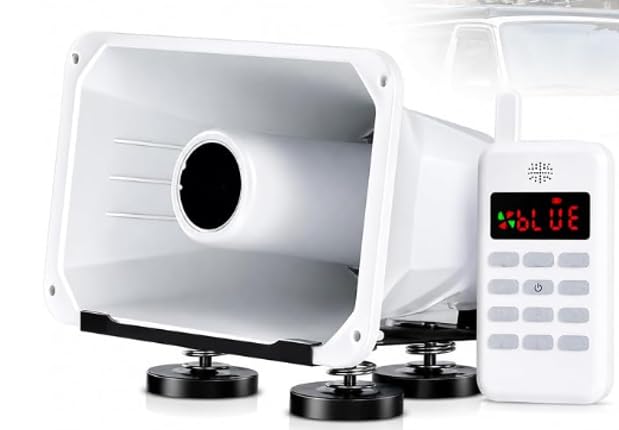 MObyat Altoparlante Impermeabile per Esterni, Megafono per Auto da 300 W/500 W con Telecomando, USB/tf, Registrazione E Trasmissione Vocale in Diretta, per Veicoli, Sirena di Allarme per 500W