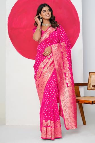 Image of Subham Saree for Woman Silk Cotton Kanjivaram | Soft Daily Wear Golden Zari Sari with Jacquard Blouse Piece