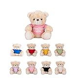 🐼 QUELLES COULEURS VOUS DEVEZ CHOISIR 🐼: (1 couleur d'ours en peluche: beige, marron clair, marron foncé, café. (2 couleurs de vêtements: noir, blanc, rose, rouge, bleu, vert, jaune, violet. (3 couleurs de police: noir et blanc rouge bleu jaune vert rose Orange.