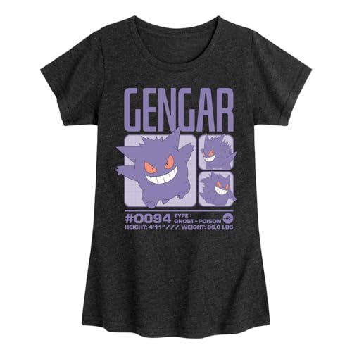 Pokémon - Pastel Gengar Stats - Girls Fitted Short Sleeve T-Shirt