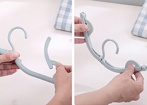 YianBestja 4 Stück Verstellbar und Faltbar Kleiderbügel mit Wäscheklammern, Reisebügel für Socken Unterwäsche Hose usw. (4X Beige Kleiderbügel)