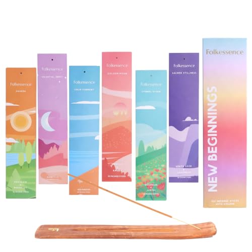 Folkulture Incense Sticks (120 Sticks) | Set of 6 Premium Insense for Cleansing, Aromatherapy, Gifts for Him | No Charcoal, Non Toxic, 45 Mins Vanilla, Lavender Insence-Sticks