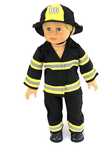 American Fashion World Fireman Firefighter Outfit for 18-inch Dolls| Premium Quality & Trendy Design | Dolls Clothes | Outfit Fashions for Dolls for Popular Brands