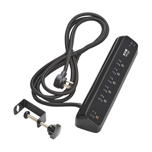 Image of Eaton Tripp Lite TLP610U30CLAMPB Desk Clamp Surge Protector & 2 USB-C Ports