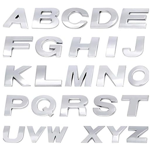 ISKYBOB 26 stycken alfabetet bokstäver klistermärken 3D metall alfabet bil bokstäver dekaler set, självhäftande A-Z engelska bokstäver nummer logotyp för auto krom emblem inskriptioner dekoration