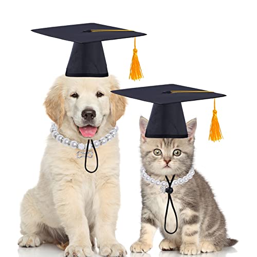 Sumersha 2pcs pet graduation caps small dogs black graduation hats with yellow tassel pet graduation costume for puppy dogs cats party outfits accessories 6 Sumersha 2pcs pet graduation caps small dogs black graduation hats with yellow tassel pet graduation costume for puppy dogs cats party outfits accessories - image 7