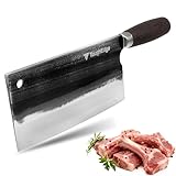 ToughEdge Meat Cleaver Knife, 8.07" Bone Chopper, 6mm Thick Blade, All-in-One Chop & Slice Knife with Wenge Wood Handle for Home Kitchen & BBQ