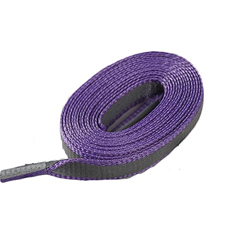 Jilibaba Flache reflektierende Streifen Schnürsenkel Trainer Schnürsenkel 8 mm breit Ersatz Schnürsenkel für Sportschuhe Sportschuhe - Lila 190 cm Cover