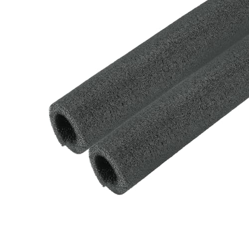 sourcing map 2pcs Pipe Insulation Foam Tube Split Pipe Lagging 25mm(1 Inch) ID 40mm OD 3ft Freeze Protection for Copper Pipe, Black
