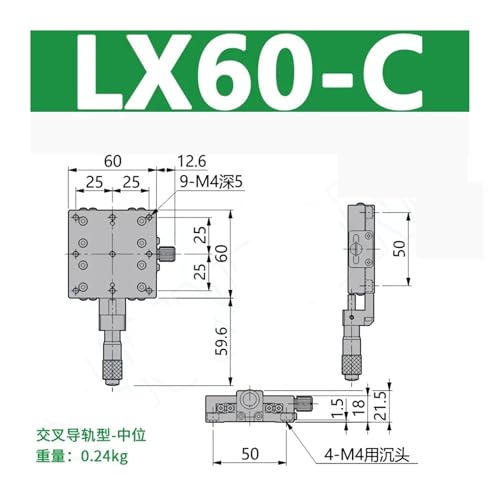 Plate-forme réglage fin axe X table linéaire manuelle guide micrométrique - 2