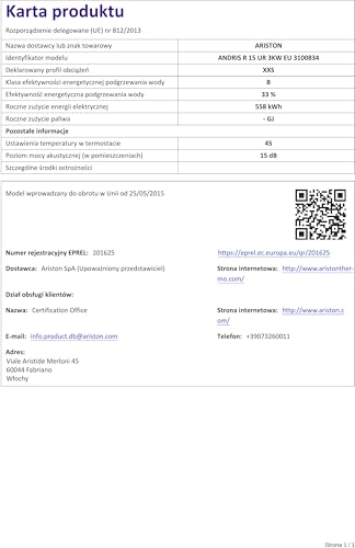 Ariston ANDRIS R 15 L Undersink Electric Water Heater, 3kW, Control Unit, B class ErP rating, Economy “E” Setting, Manufactured to be installed in UK - 3100834. - Image 9