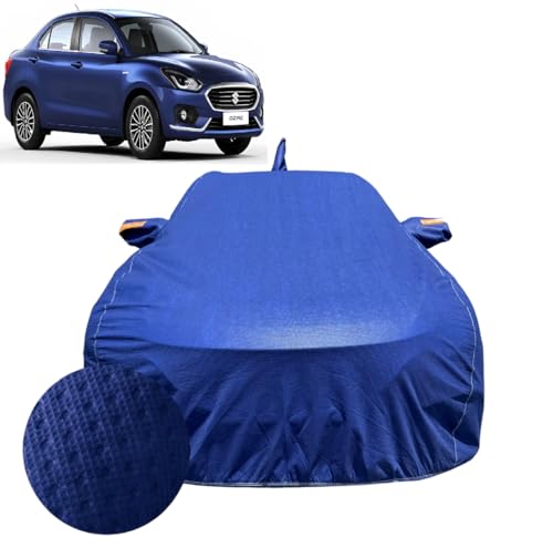 Image of ACTURATE Car Cover for Maruti Suzuki Dzire (2017-2025) | 100% Waterproof Cover with Antenna & Reflective Mirror Pockets | Dustproof, Scratchproof, Heatproof Dzire Car Cover | (Durable Fabric) | Blue