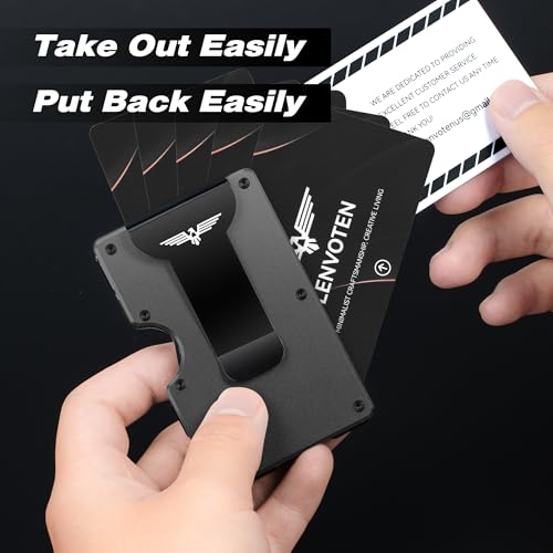 Minimalist Wallet for Men, Metal Wallet with Money Clip, Slim Compact Wallet, RFID Blocking Card Holder, Metal Aluminum Credit Card Holder, Holds up to 20 Cards2