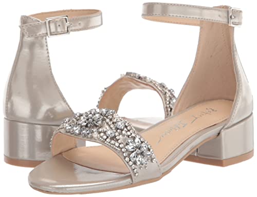 Betsey Johnson Girls Mel Heeled Sandal, Silver, 2 Little Kid #TOP6