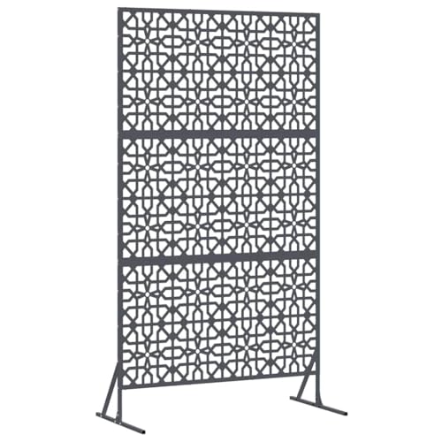 vidaXL Schermo per Privacy Antracite 100 x 50 x 180 cm Acciaio, Schermo per Giardino e terrazzo, divisore per Esterni, Pannello in Acciaio Rettangolare, partition per Patio
