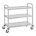 Royal Catering RCSW 3A Carrello Portavivande Carrello di Servizio Carrello Cucina (3 Ripiani, Capacità di Carico 150 kg, Distanza tra i Vassoi 28,3 cm, Protezione Anti-Urto) Acciaio Inox