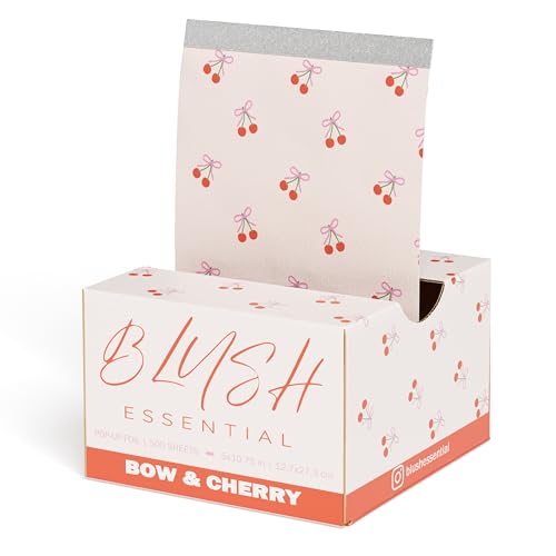 Bow&Cherry Design Hair Foils - Salon Foils for Coloring - Aluminum Foil Sheets for Hair - 5"x10.75" - 500 Sheets - Professional Hair Foils for Highlighting and Salon Use