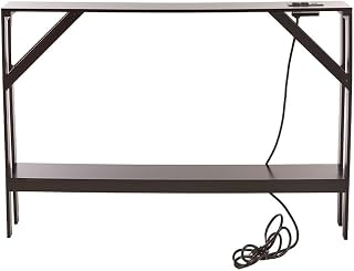 The Lakeside Collection Narrow Console Table with Built in Outlet 33" H - Black