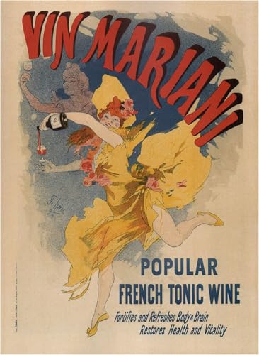 Affiche Vin Mariani par Jules Chéret impression sur toile de décoration moderne salon 60x90cm