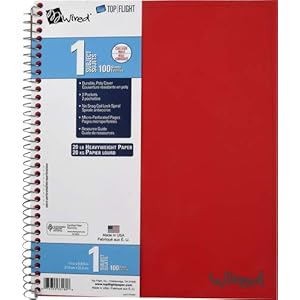 Top Flight Wired 1-Subject Notebook, 100 Sheet
