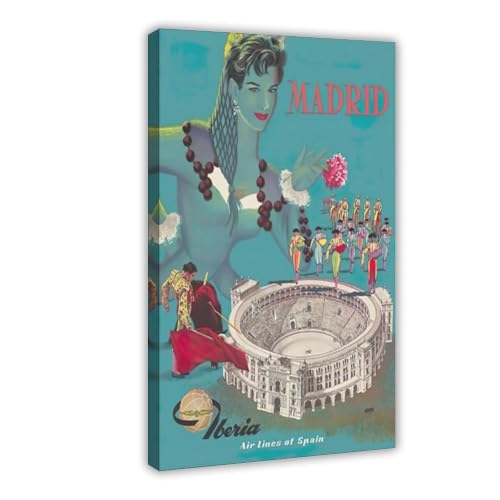 Poster vintage voyage Espagne toile decoration murale salon chambre 30x45cm