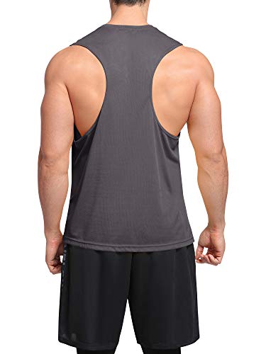 Image of NELEUS Men's Dry Fit Workout Running Muscle Tank Top, Blue, Small