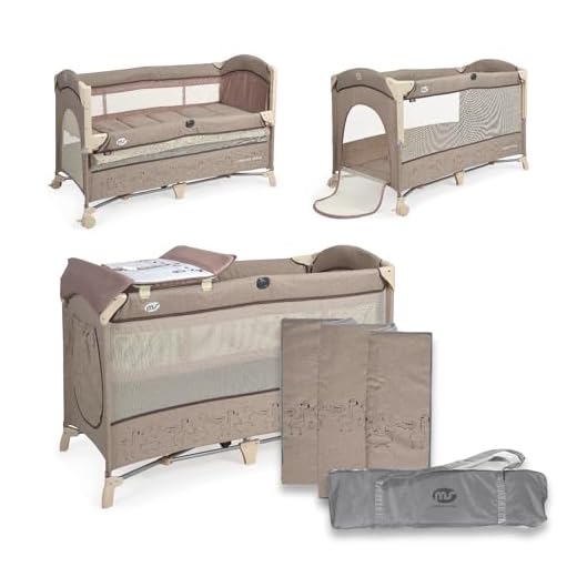 Innovaciones MS 630404 - Cuna De Viaje Y Cuna Colecho - 2 En 1- Dos Alturas, Cambiador Y Mosquitera De Serie, Plegable Y Transportable, Unisex, Beige