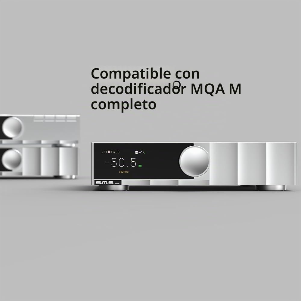 SMSL D200 - Decodificador de audio de escritorio ROHMBD34352EKV DAC-Chip Hi-Res con soporte MQA CD, 32 bit/768 kHz DSD512 CK-03 HIFI-Audio USB Timecrack, coaxial óptico, decodificación Bluetooth