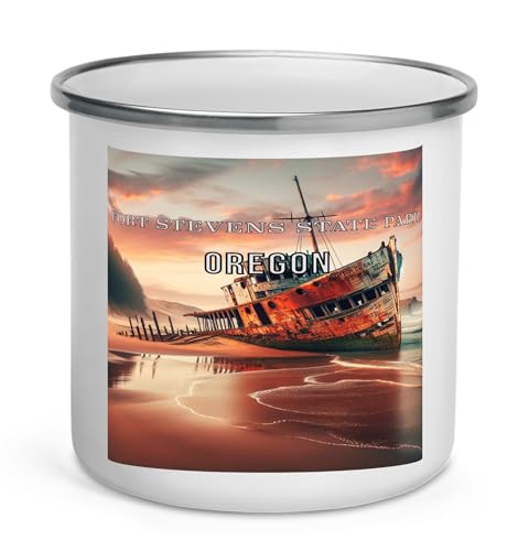 Fort Stevens State Park Oregon Enamel Camp Mug – 12oz