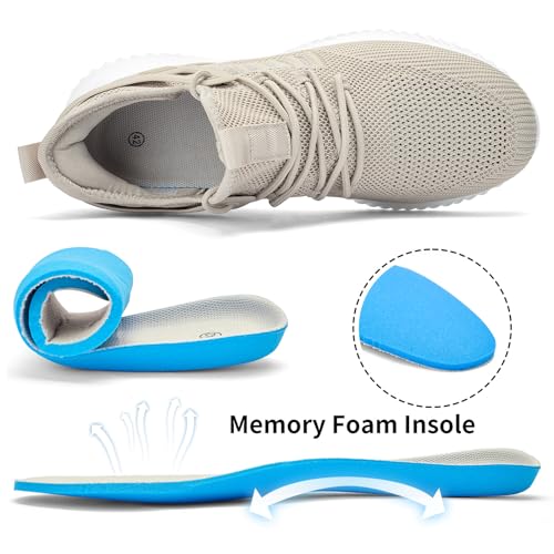 Image of Akk Mens Sneakers Tennis Shoes - Slip on Memory Foam Walking Shoes for Athletic Running Workout Gym Jogging Indoor Outdoor Lightweight Breathable Casual Sneakers