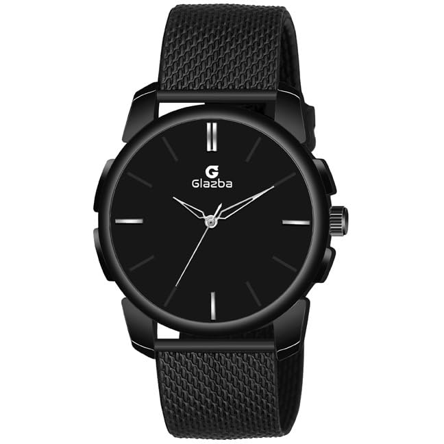 Glazba Mens Rubber Strap Analog Black Dial Wrist Watch for Boys (Brown) (B0CX21LH4J) Amazon Price History, Amazon Price Tracker