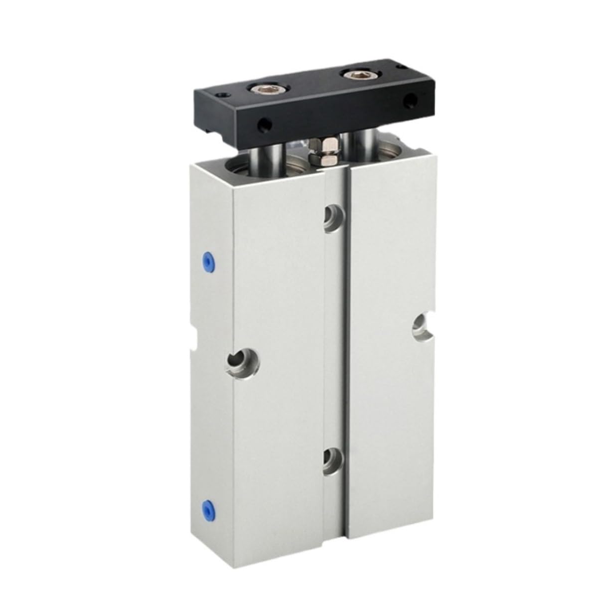Vérin pneumatique double tige avec plaque de guidage anti-rotation 150x20mm