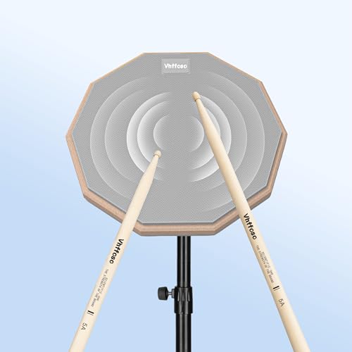 Schlagzeug-Übungspad-Set, 12 Zoll, 50-80 cm verstellbar, mit Ständer und Aufbewahrungstasche, Grau