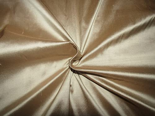 Soie dupion pure de prestige crème et marron pour haute couture