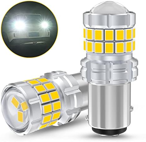 GOSMY 9V-30V 1157 Led Brake Light Bulbs Super Bright 7528 1016 1034 2057 2357 BAY15D LED Bulbs with Projector Replacement for Back Up Reverse/Tail Brake Lights 6000K-6500K Xenon White (Pack of 2)
