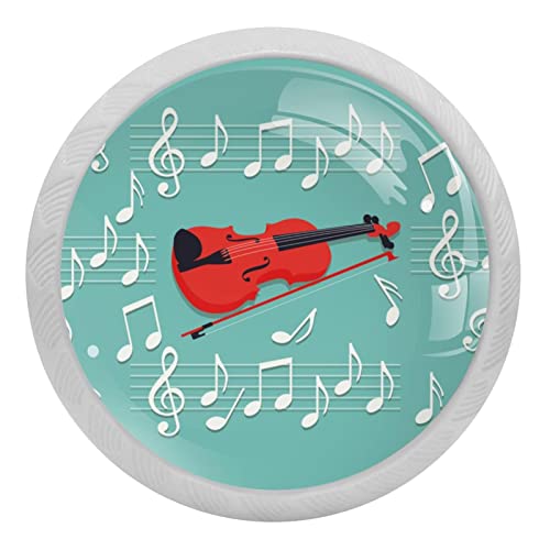 Boutons de tiroir en verre notes de musique 35mm pour commode et placard