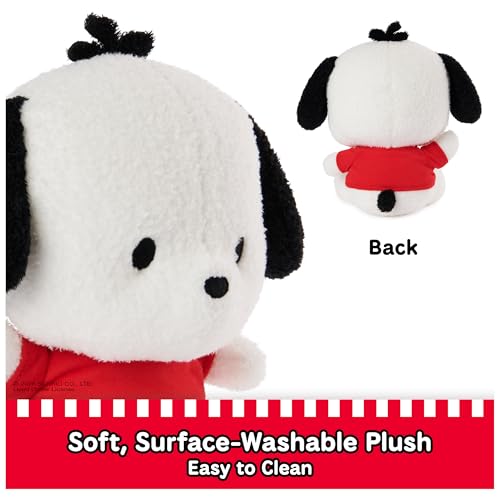 Image of GUND Sanrio Pochacco Plush, Puppy Stuffed Animal for Ages 1 and Up, White /Red, 6 inch