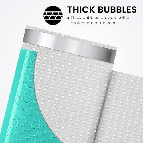 Image of Fuxury Bubble Mailers 4x8 inch Teal Padded Envelopes 19200 Pack Bulk Pallet | Strong Adhesion Full Pallet of Padded Mailers Bubble Envelopes for Small Business Mailing Small Items,Jewelry,Makeup